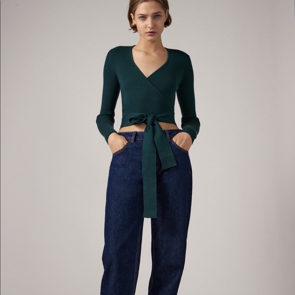 Zara knit wrap top